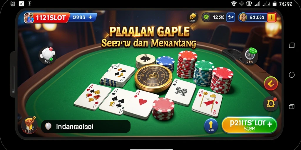 Tampilan gameplay seru dan interaktif dalam 1121SLOT saat bermain Gaple.