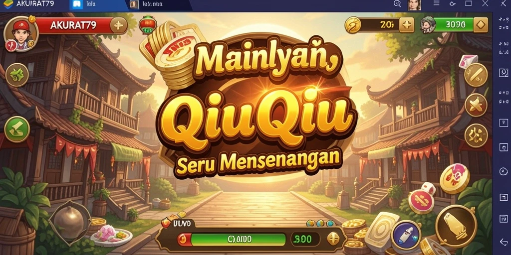 Tampilan gameplay seru dalam AKURAT79 saat bermain QiuQiu.