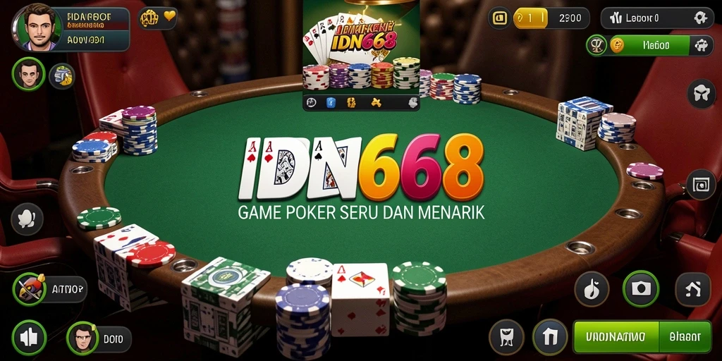 Screenshot gameplay Poker di IDN668 yang seru dan menarik.