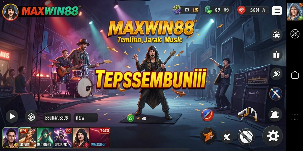 Screenshot gameplay MAXWIN88 dengan antarmuka musik yang menarik.