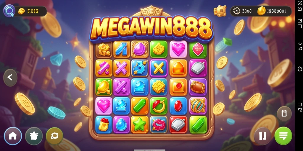Tampilan gameplay MEGAWIN888 yang seru dan penuh warna.