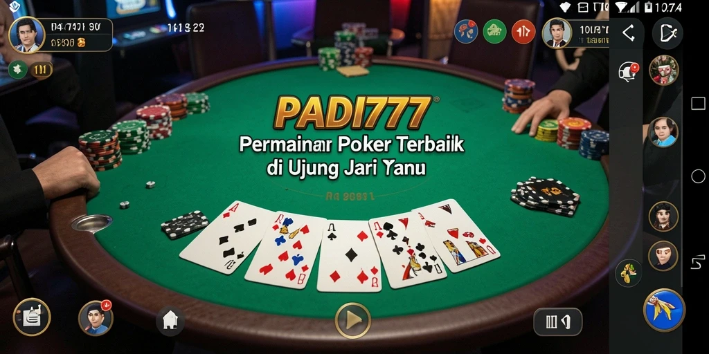 Tampilan gameplay poker yang mendebarkan di PADI777.