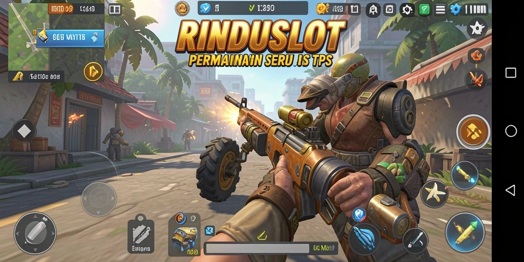 Screenshot RINDUSLOT menampilkan aksi seru dalam permainan TPS.