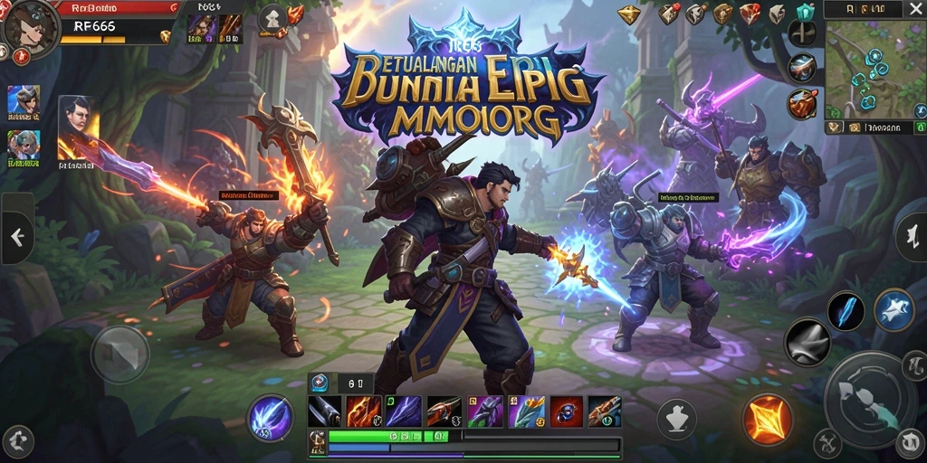 Gameplay seru dalam dunia MMORPG RR666 dengan berbagai karakter dan quest.