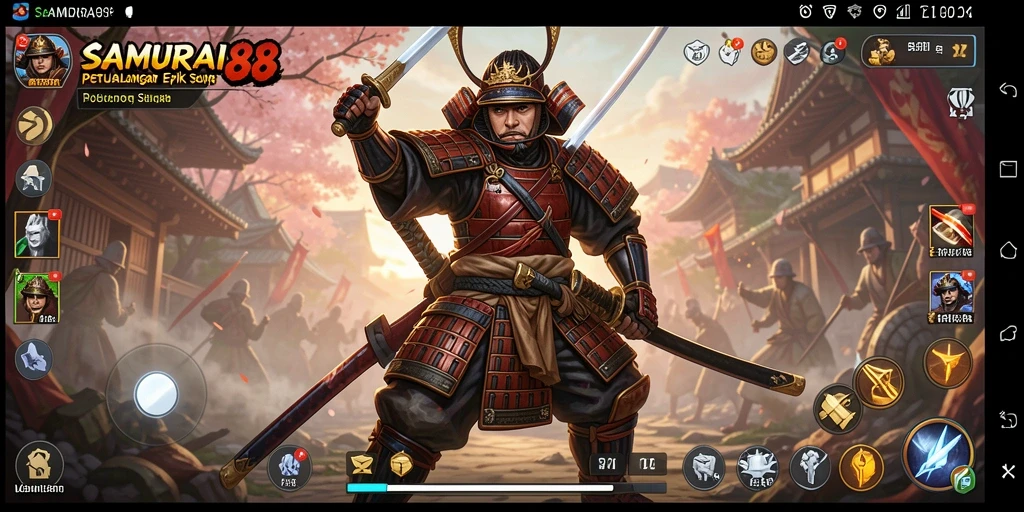 Tampilan aksi epic dalam gameplay SAMURAI88.