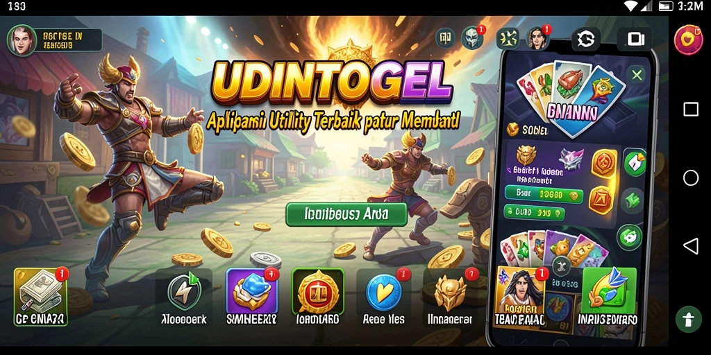 Tampilan antarmuka pengguna aplikasi UDINTOGEL yang intuitif dan mudah digunakan.