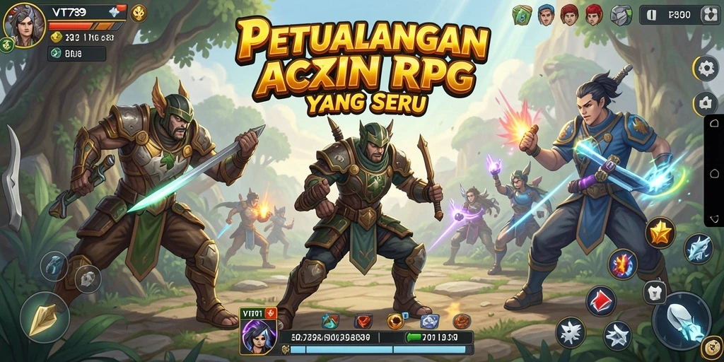 Tangkapan layar yang menunjukkan pertempuran seru dalam game ARPG VT789.