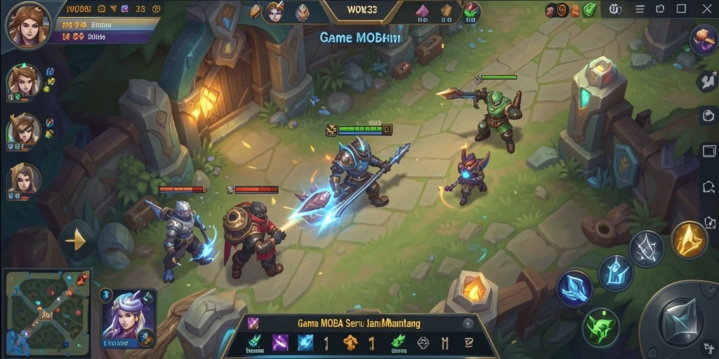 Tampilan gameplay seru dan strategi mendalam dalam WOW33.